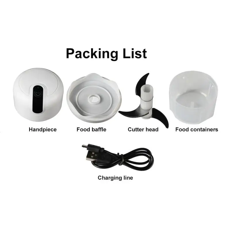 

250ml Electric Garlic Masher Garlic Press Vegetable Chili Meat Garlic Chopper Press USB Masher Machine Fruit Vegetable Tools