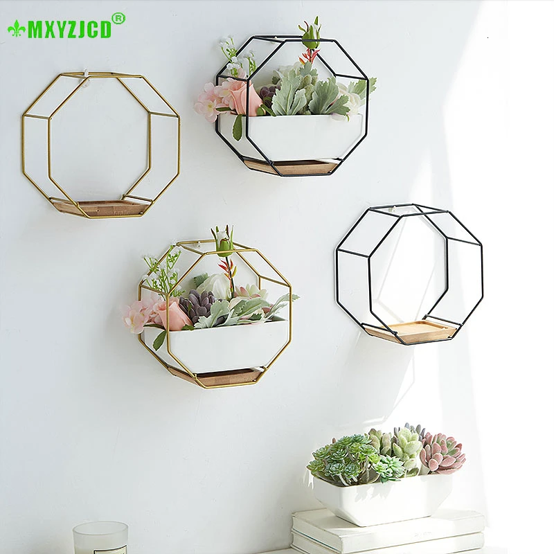 Восьмиугольник геометрический цветочный горшок металлический железный каркас
