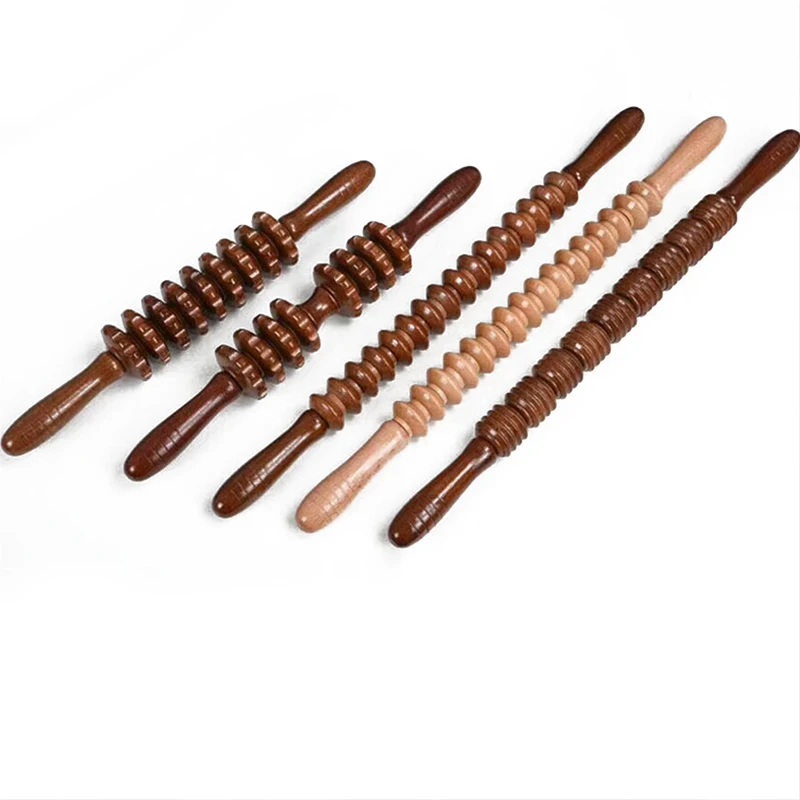 Деревянный меридиановый стержень для йоги девять тонких колес ролик упражнений