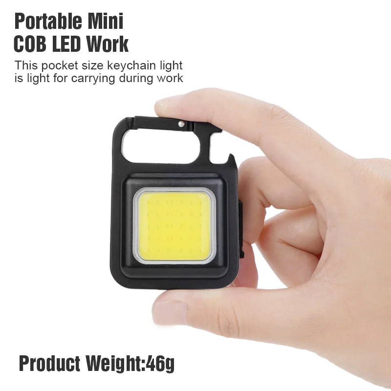 

Mini LED Flashlight Work Light Portable Pocket Flashlight Keychains USB Rechargeable for Outdoor Camping Small Light Corkscrew