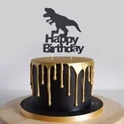 Тематическая бумага в виде динозавра, черный тираннозавр, топперы для выпечки тортов для детей, украшения для выпечки тортов на день рождения, новинка