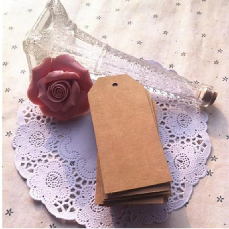 

9.5*4.5CM Kraft Gift Tags Wedding Party Paper Card Tag Festival Note Diy Blank Price Label Hang Tag With Hemp Rope 200pcs/lot