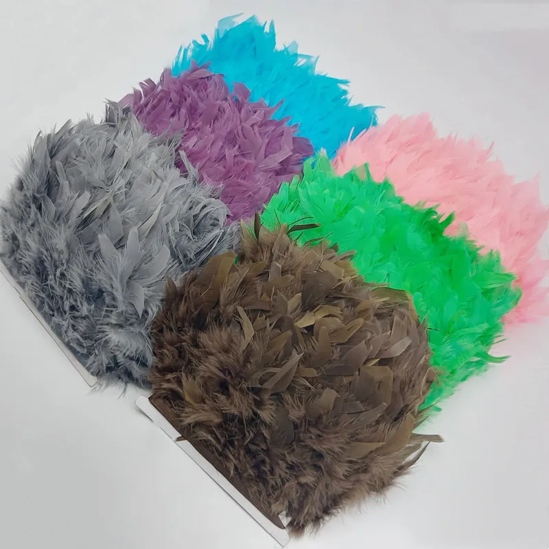 

5-10 Yards /Lot Turkey Feathers Trims Fringe Ribbon DIY Plume Wedding Party Dress Handicraft Accessories Sewing Trimmings10-15cm