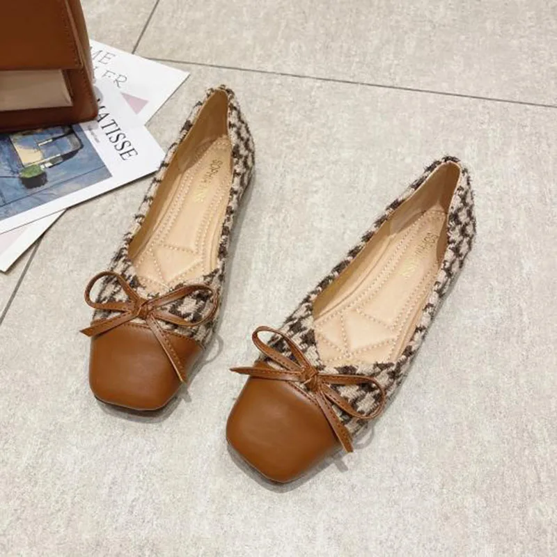 

2021 Spring Fashion Shoes Women Flats Elegant Office Ladies Shoes Slip-on Casual Young Woman Footwear Plus Size 41 A3121