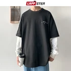 LAPPSTER мужская Японская уличная одежда с буквенным принтом толстовки 2019 пуловер больших размеров мужские корейские толстовки Мужская одежда черного цвета