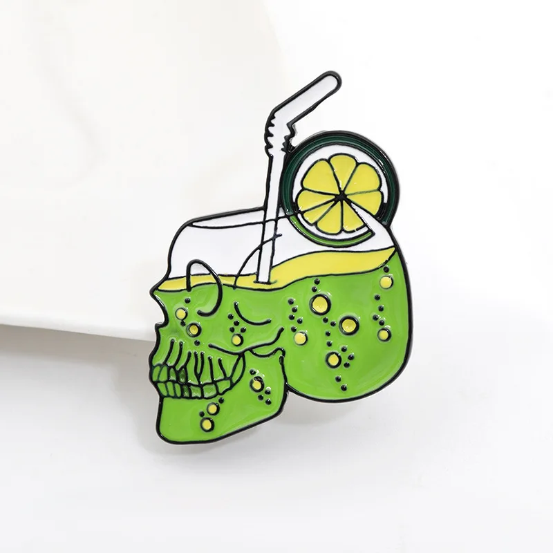 Брошь в стиле панк из металлического сплава с изображением заварочного сока