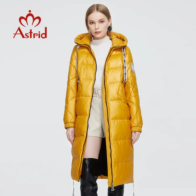 Astrid 2021 новые зимние для женщин пальто теплая длинная парка модная желтая