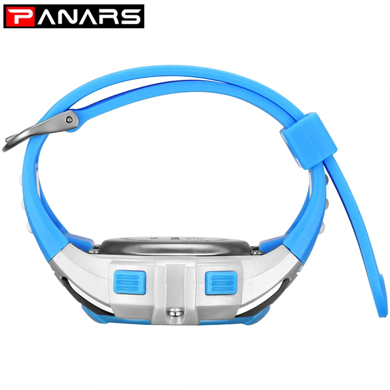 PANARS синие черные часы для девочек с мягким ремешком Детские водонепроницаемые xfcs