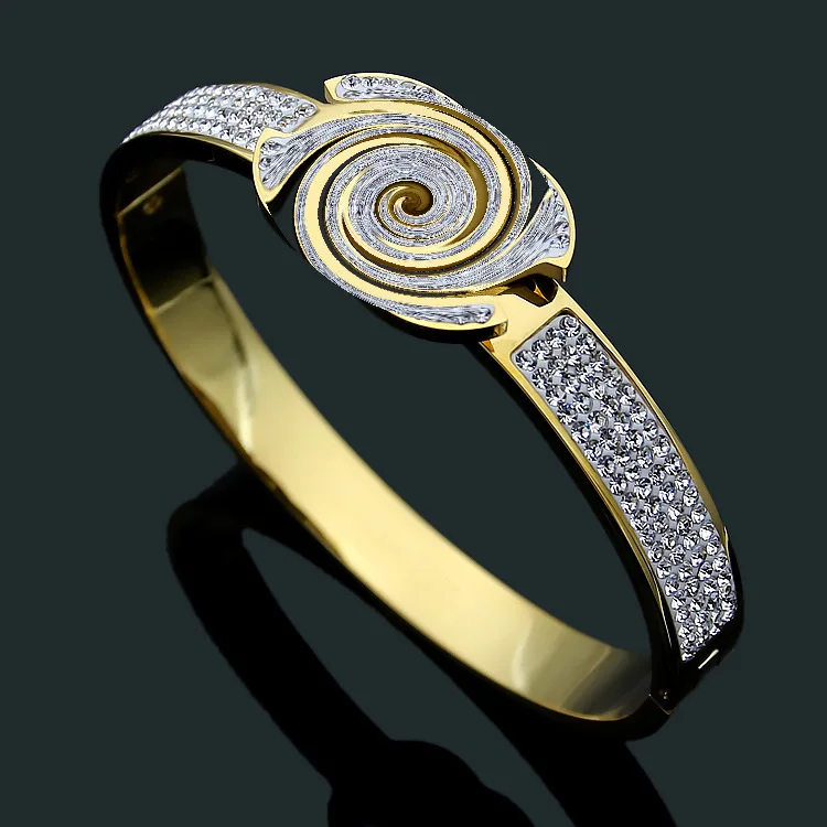 

Luxury brand bangle high quality argil crystal bracelet fine jewelry wristband fashion accessories titanium cuff wristlet 3color