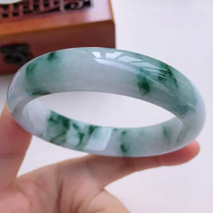 

zheru jewelry natural Burmese jade blue flower 54-64mm bracelet elegant princess jewelry send mother to girlfriend