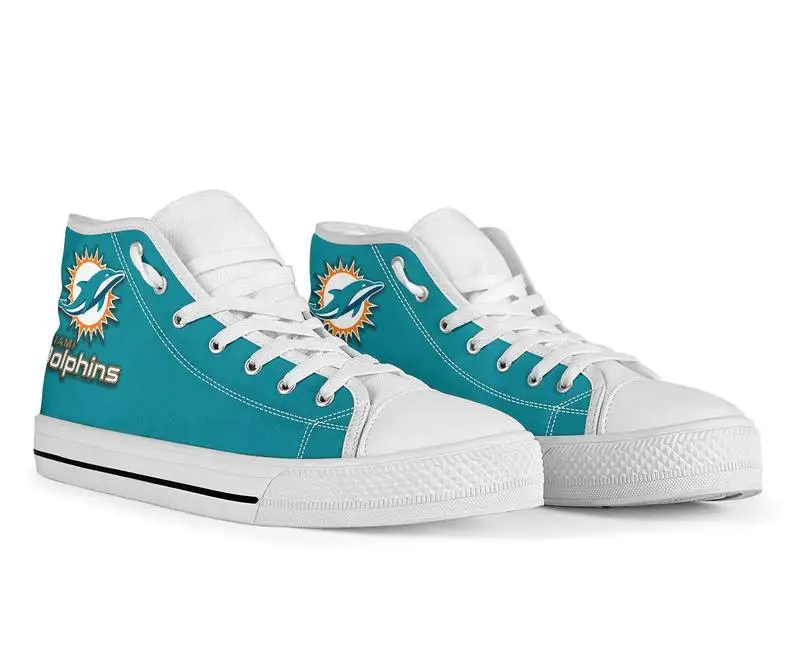 

Miami Dolphins Custom Hightops Casual Sneakers Shoes For Man High For Men/high Quality Handiness Light Weight Sneakers