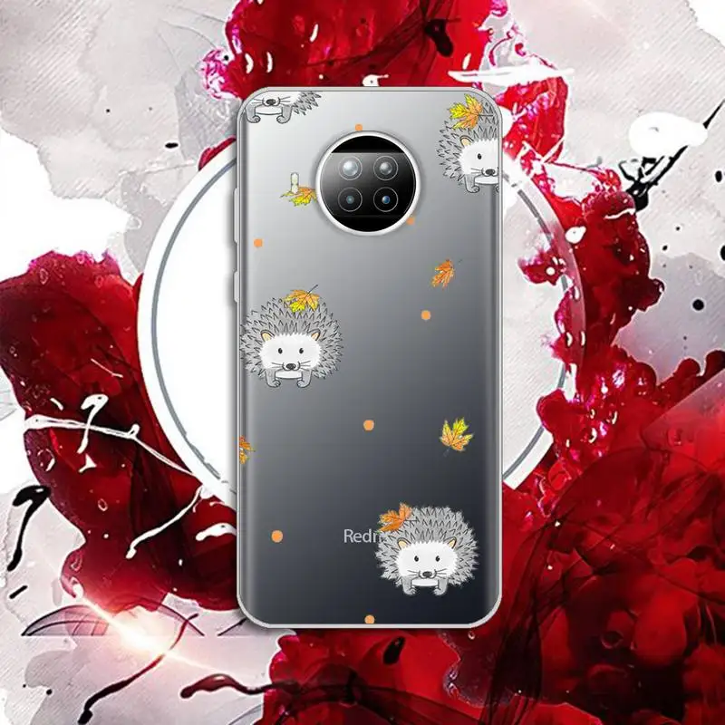 

Animal lovely cartoon hedgehog Phone Case Transparent for Xiaomi Redmi note 10 t 8 9 pro lite 11