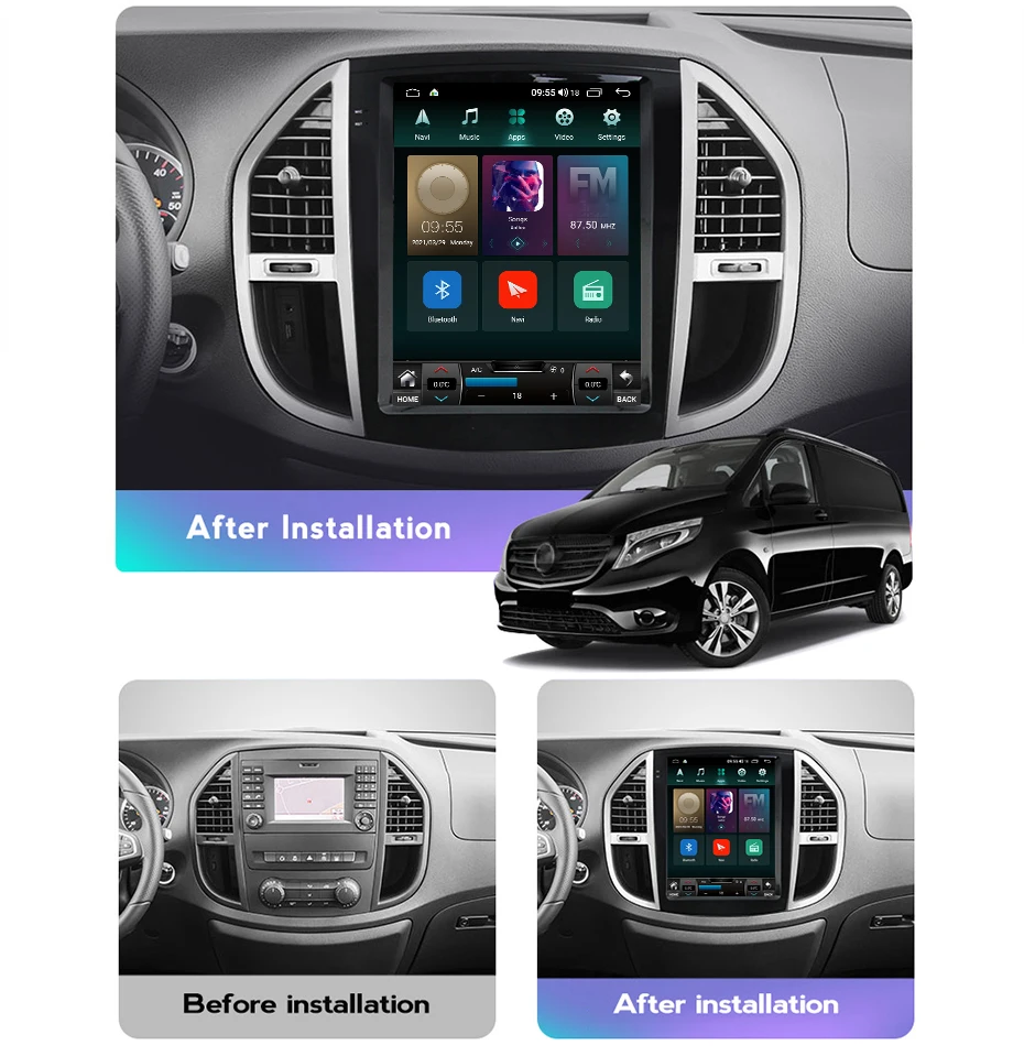 Автомагнитола на Android 11 DSP CarPlay мультимедийный видеоплеер с GPS для Mercedes Benz Vito 3 2014 2015