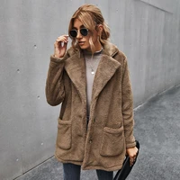 teddy coat woman sweaters fashion undefined sweater womens clothing winter thickened fleece lined lapel plush coat for women