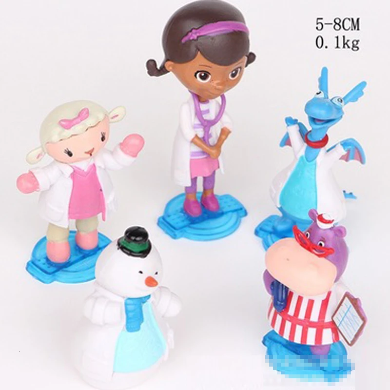 5 шт./лот Doc McStuffins Clinic Girl Lambie ягненок Дракон Снеговик Бегемот Набор фигурок Gir