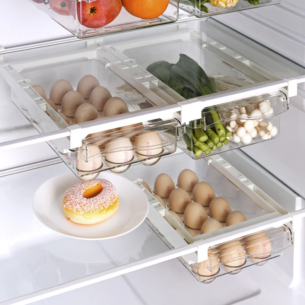 

Refrigerator Draw Plastic Storage Containers Compartment Drawer Organizer Boxes Transparent Fridge Storage Bin For Pantry