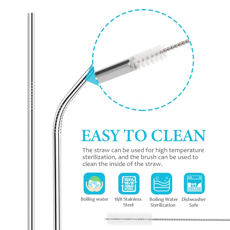 4 шт. многоразовые соломинки для питья 3 цвета 304 нержавеющая сталь | Дом и сад