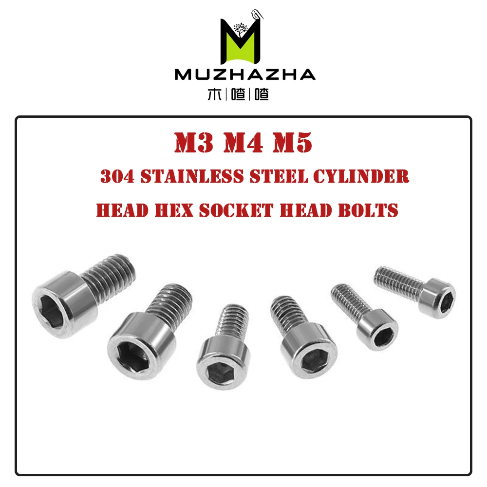 10 шт. болты с шестигранной головкой из нержавеющей стали 304 винты m4 m5 Винты С