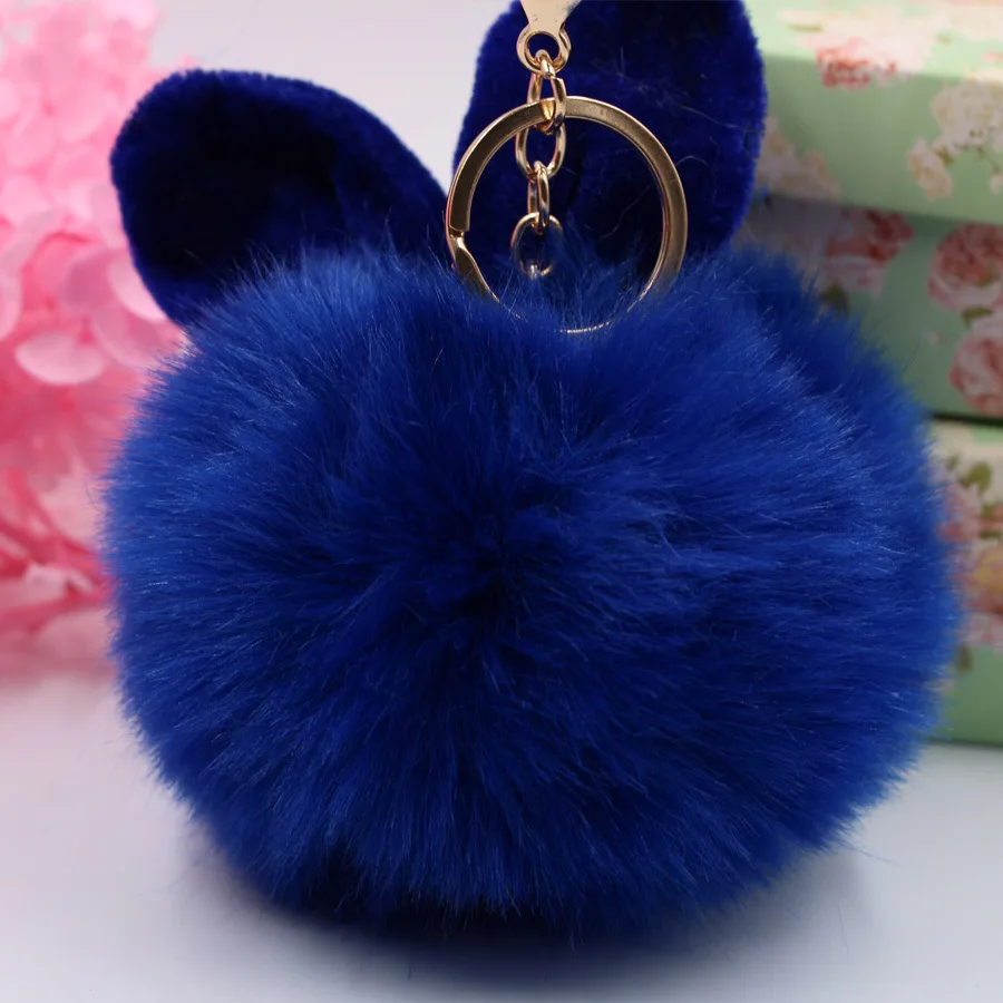

Rabbit ears Keychain Women Car Bags Key Ring Plush Keychain Fur Ball Pendant Keyring for Girls Plush Toys Girls Women gift