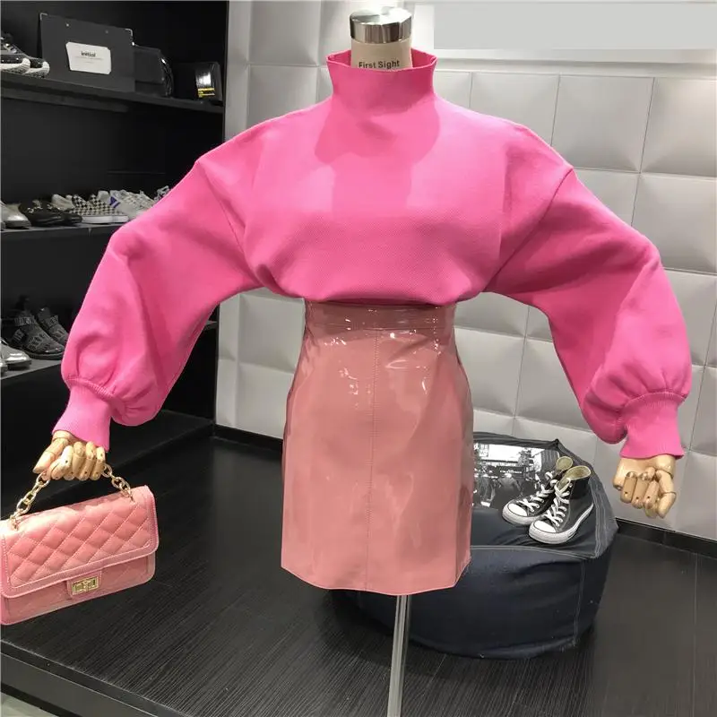 Z-ZOUX Women Sweater Lantern Sleeve Turtleneck Vintage Sweaters All Match Fashion Knitting Tops Autumn 2019 New | Женская одежда