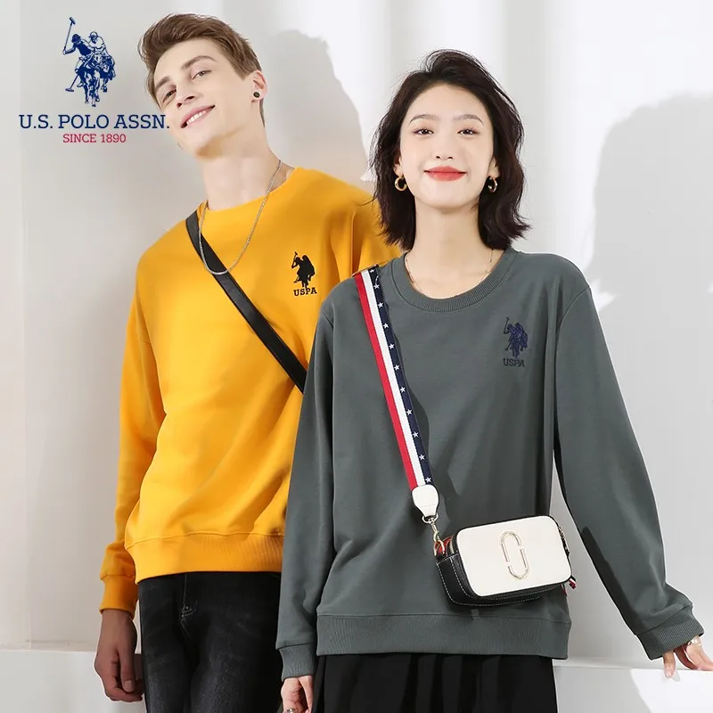 Свитер U.S.Polo Assn. Для мужчин и женщин с круглым вырезом повседневный Свободный Топ