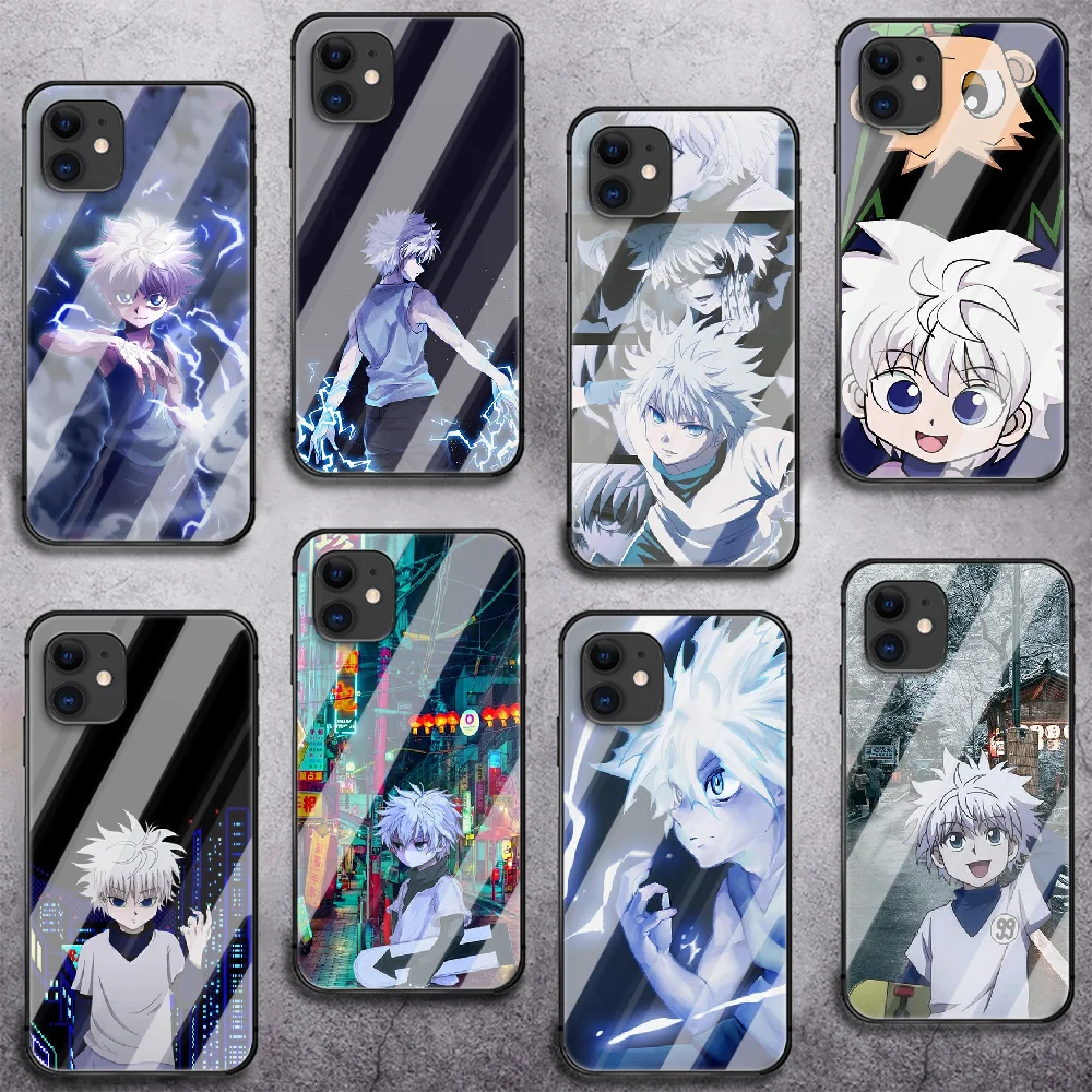 

Hunter×Hunter Killua Zoldyck Tempered Glass Phone Case For IPhone 5 6 7 8 11 12 13 S SE X Xs Xr Plus Pro Max IPhone13 Mini Cover