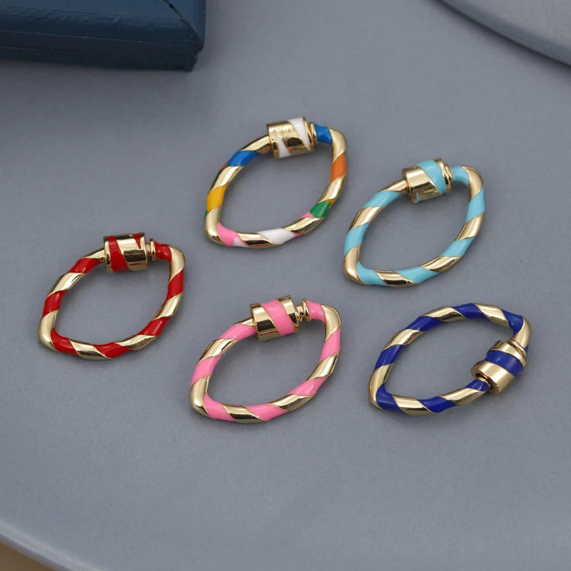

MINHIN Jewelry Making Supplies Enamel Spiral Clasps Lock Hook For Necklaces Bracelets Pendant Mesh Chains Accessories Wholesale