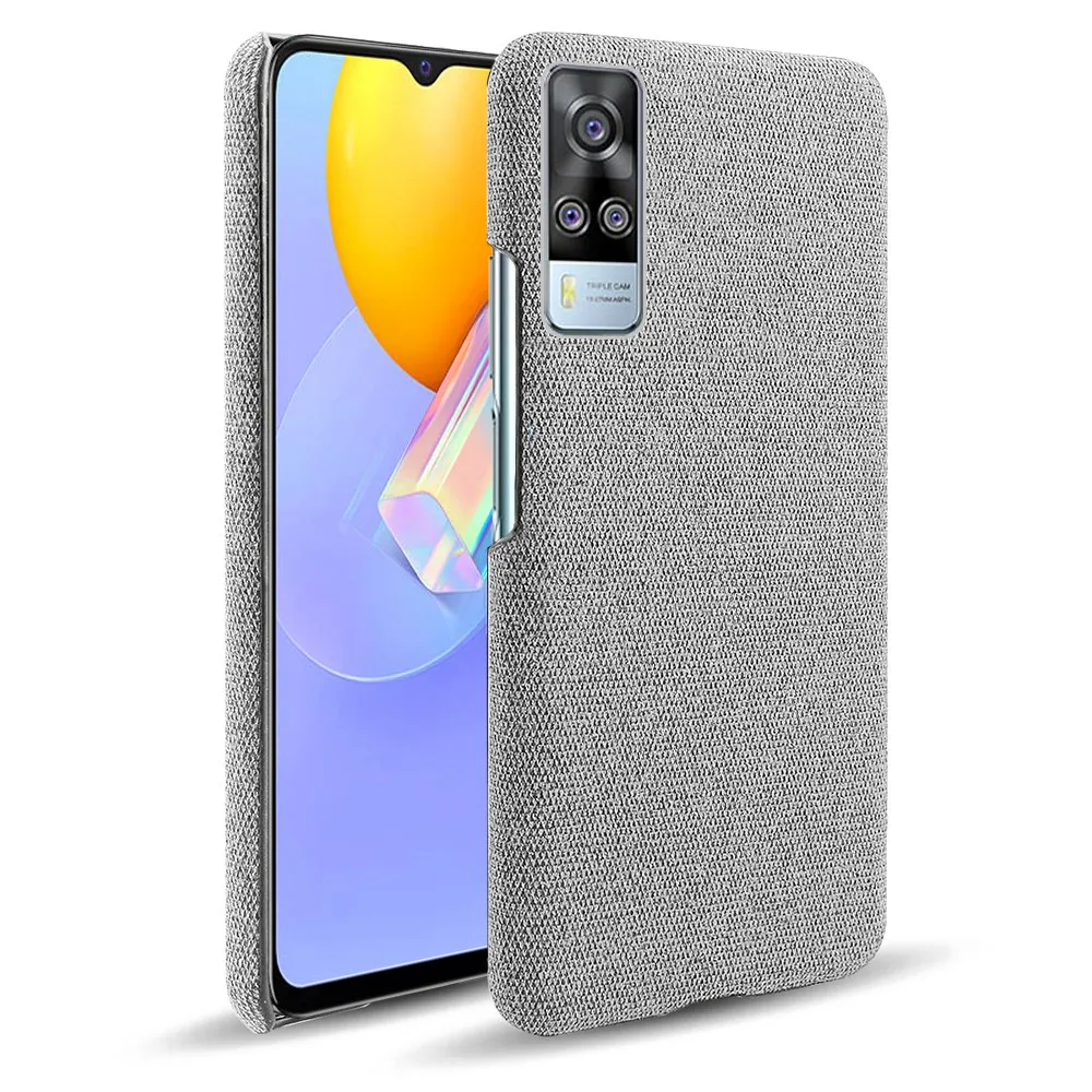 

Cloth Cases For VIVO Y31 Case Slim Retro Cloth Hard Phone Cover For vivo Y51 6.58" Vivoy31 Vivoy51 Coque Funda Capa
