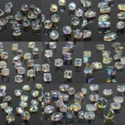 Бусины стеклянные, граненые, круглые, квадратные, для самостоятельного изготовления ювелирных изделий, 30 шт.