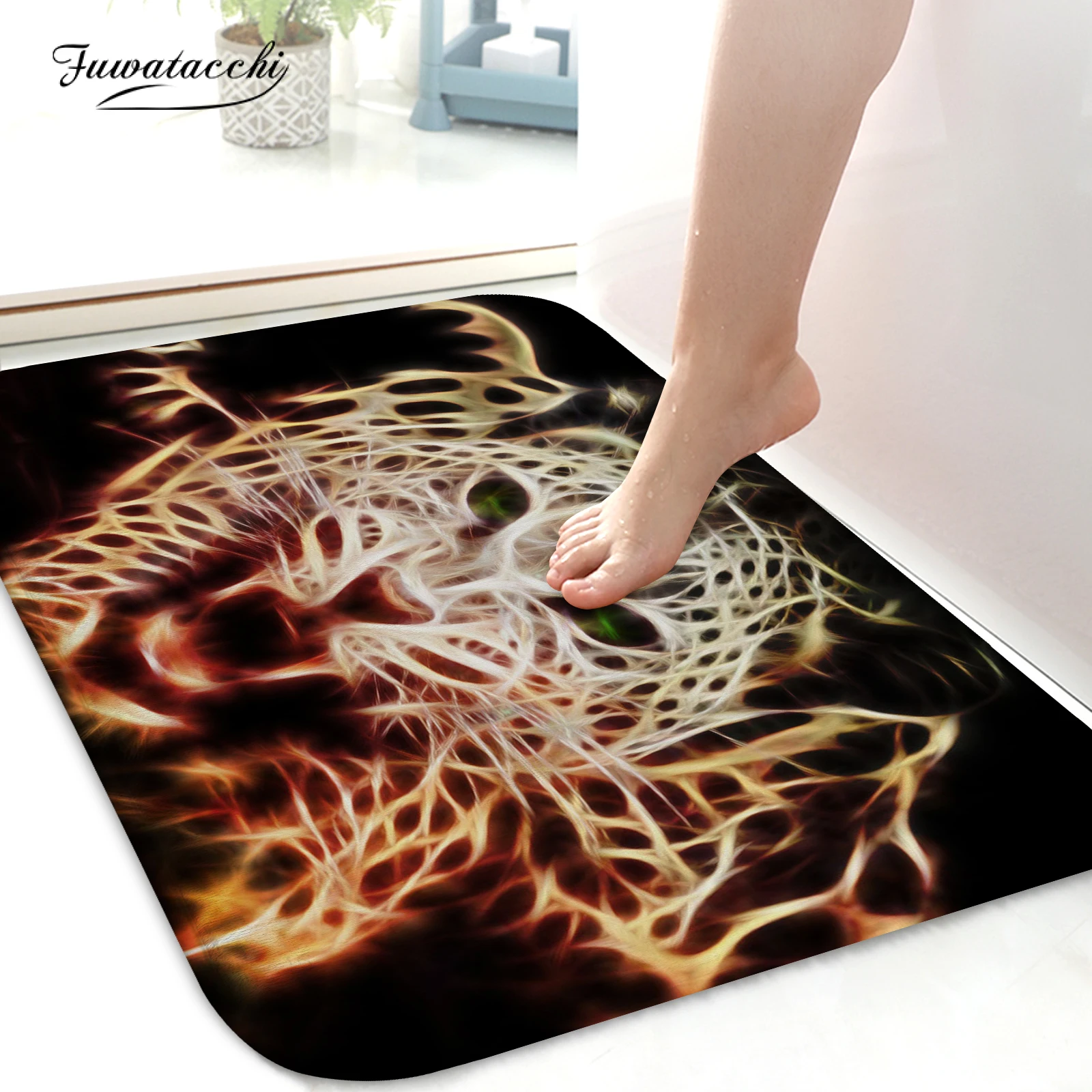 1 шт. Ванная комната для ванной комнаты мягкий коврик Животные печатных моющиеся