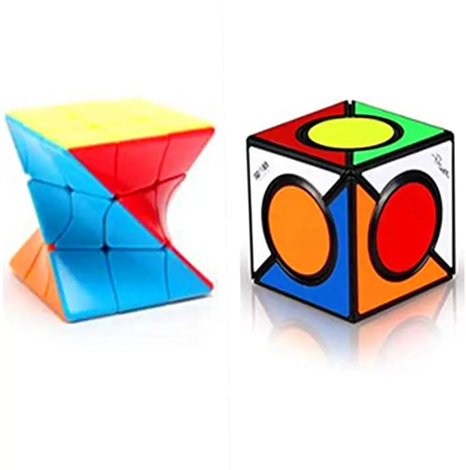 Twist 3x3 stickerelss Скорость светящийся куб QiYi шесть пятно Cube черный магический Комплект
