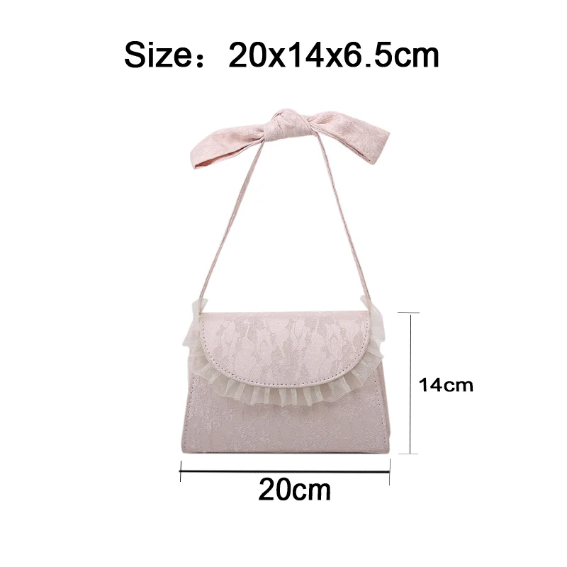 

Lace Fairy Shoulder Bag Bow Fashion Crossbody Bags Chain Fashionable Handbag Exquisite Vintage Shopping Pack Aesthetic Satchels