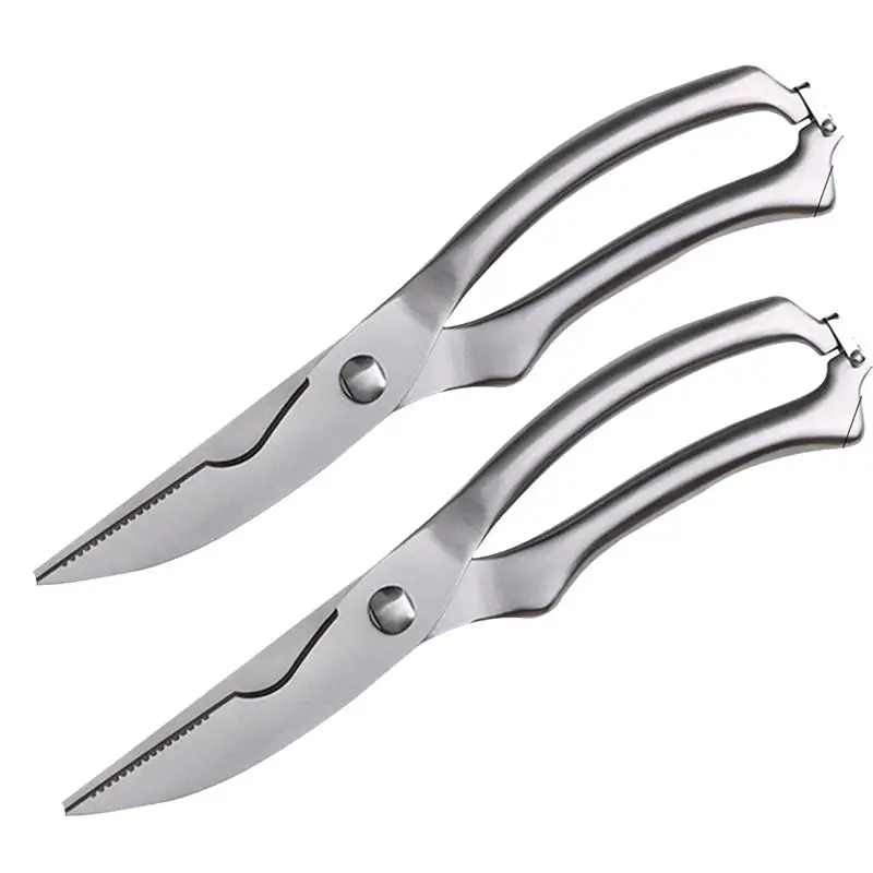 

2pcs Stainless Steel Kitchen Scissors Portable Poultry Turkey BBQ Lobster Bone Scissors for Seafood