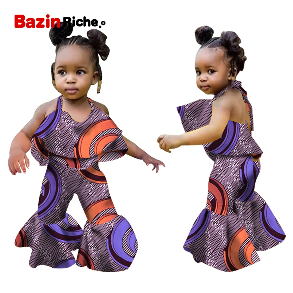 

Children Summer Clothing 2021 Infant Baby Girls Kids African Style Jumpsuit DressesToddler Playsuit Sleeveless Outfit WYT346