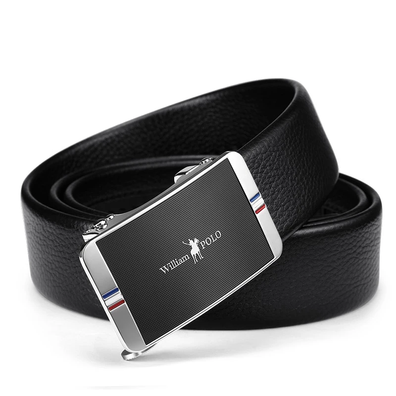 Ремень WILLIAMPOLO мужской из натуральной кожи элегантный с автоматической