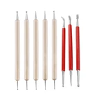 Инструмент для работы с кожей LMDZ 8 шт.компл. инструмент для моделирования точечный стилус инструмент для сращивания резьбы ложка шарики тиснение резьба пресс инструменты