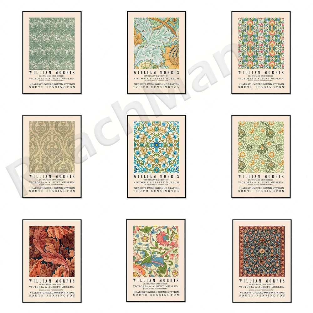 

William Morris The Victoria and Albert Museum Exhibition Canvas Painting Posters and Prints Wall Art Pictures for Living Room