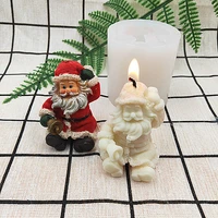 santa claus silicone molds for cake decorating tools christmas salt sculpture form candle aromatherapy soap mold