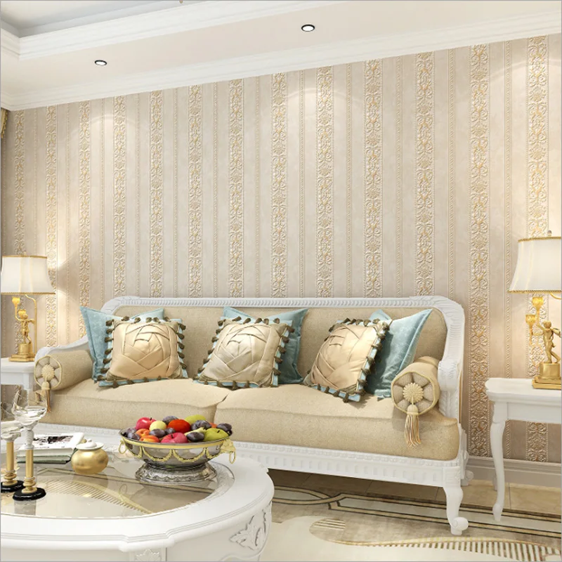 Европейские 3D нетканые обои в Вертикальную Полоску фоновые украшения для