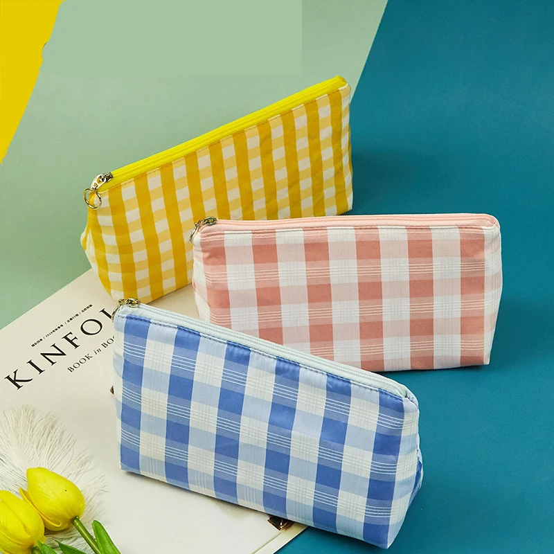 

Женские клетчатые косметички, дорожная Сумочка, органайзер, сумка для туалетных принадлежностей, Портативная сумка для хранения на молнии, ...