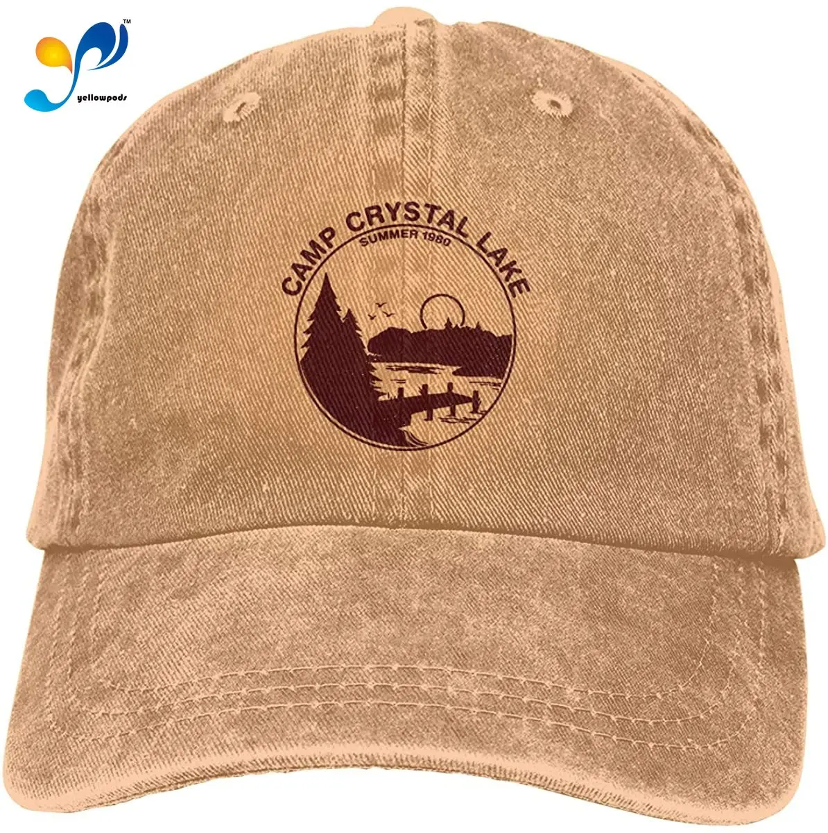 

Кепка унисекс Мягкая с кристаллами для лагеря и озера, модная винтажная регулируемая бейсболка, 1980