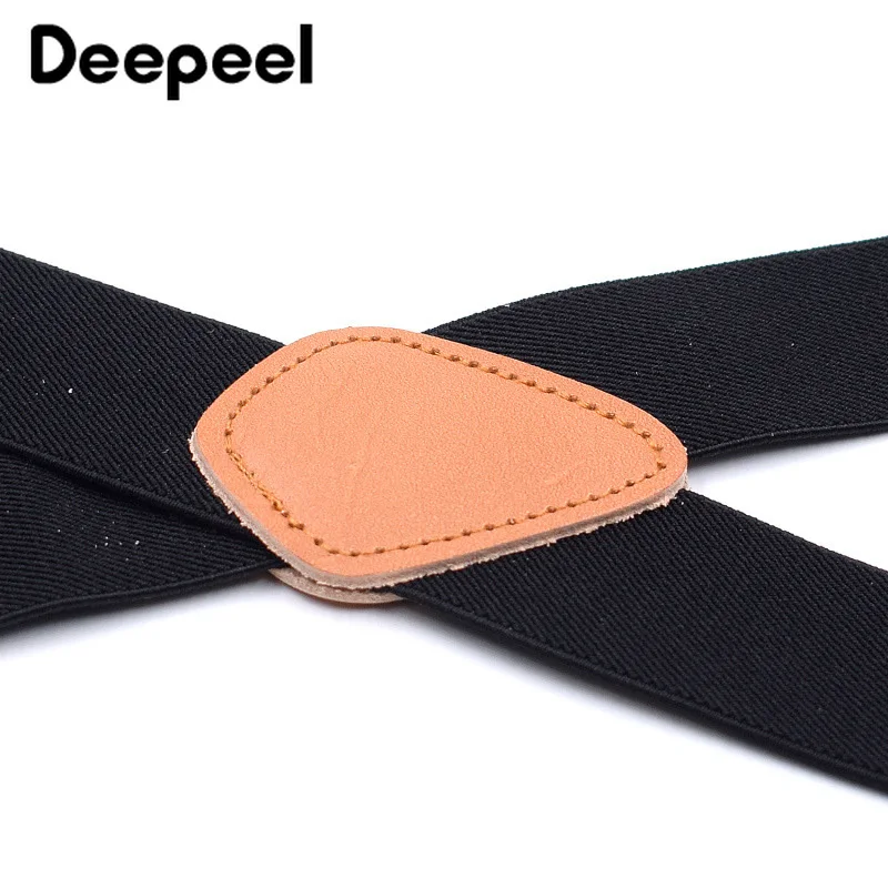 Deepeel 1 шт. 3.5X125cm мужские подтяжки натуральная кожа 6 зажим кнопка для взрослых на