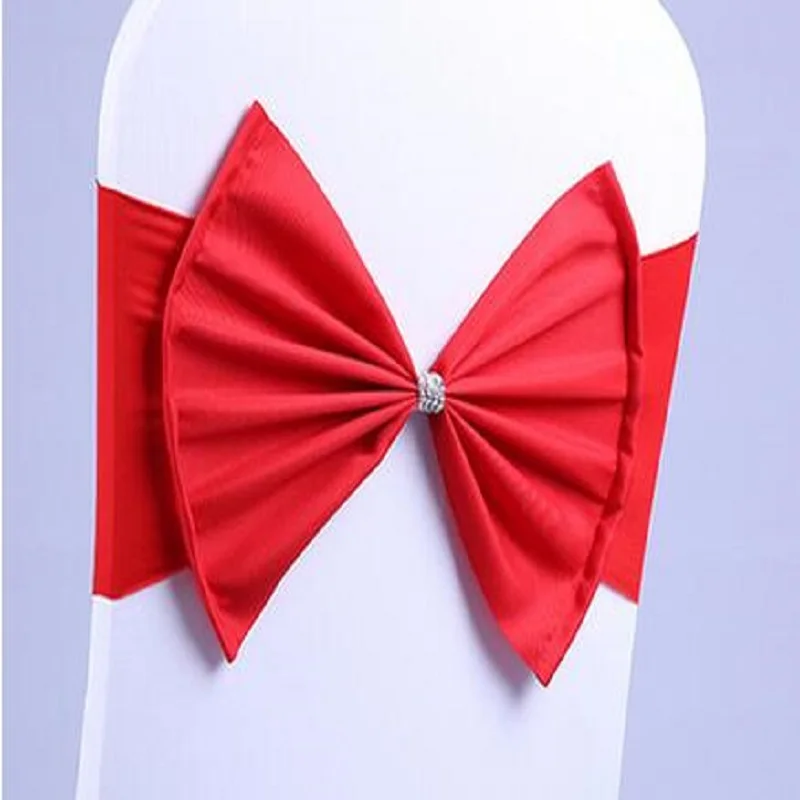 

150pcs Wedding Spandex Chair Sash Bands Lycra Stretch Chair BIG Bow Ties For Banquet Decoration Event Party