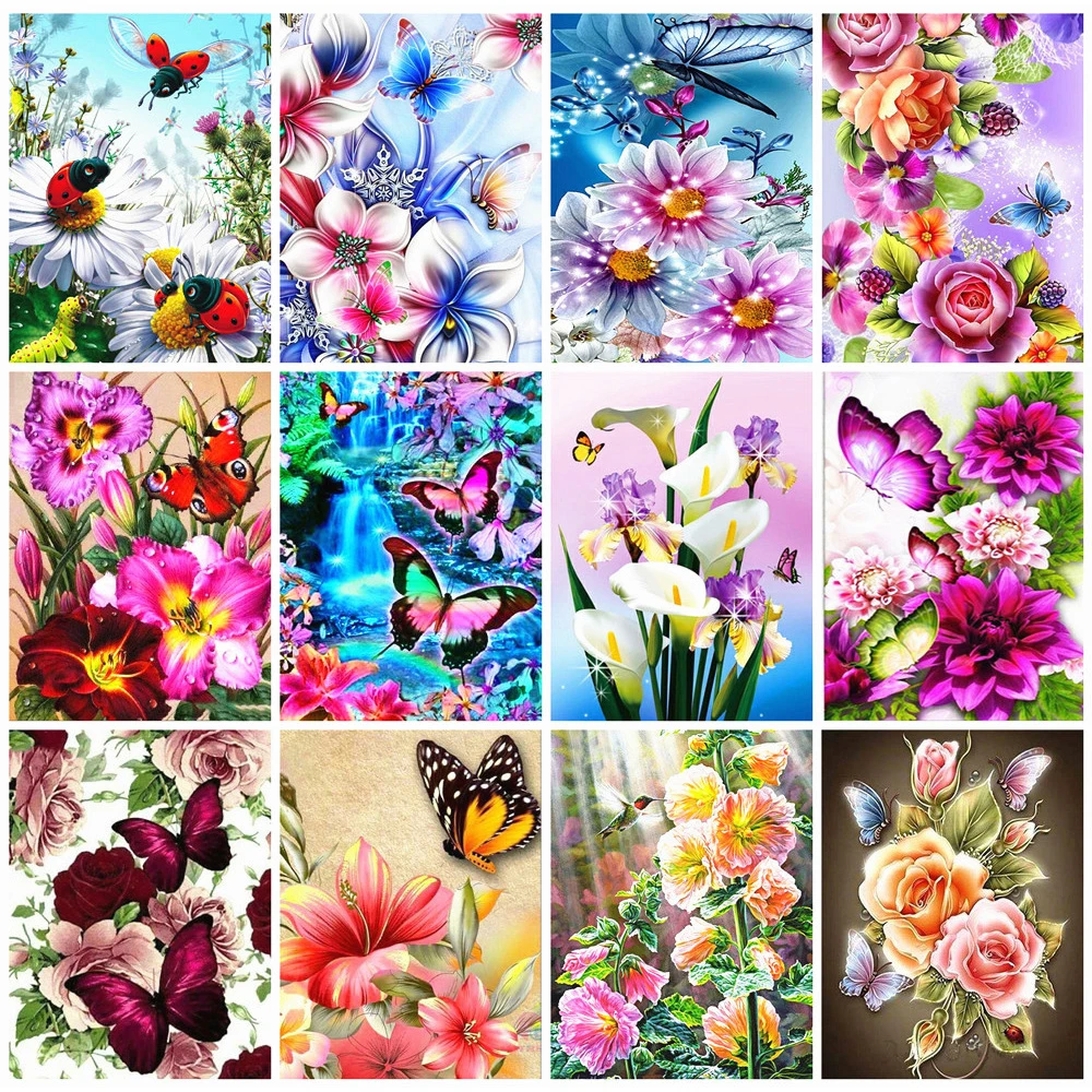 

Алмазная картина 5D с бабочками, полное украшение для дома