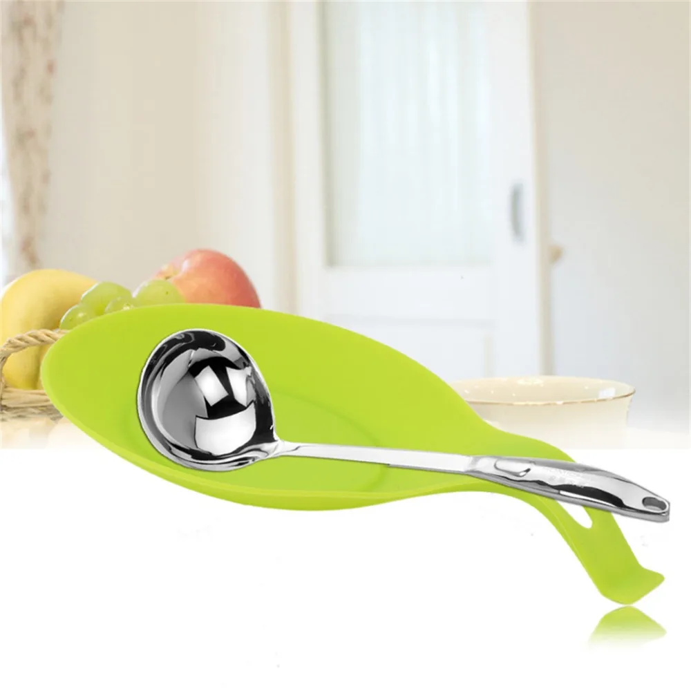 PREUP Горячий Поиск случайный цвет Силиконовая ложка отдых жаростойкая кухонная