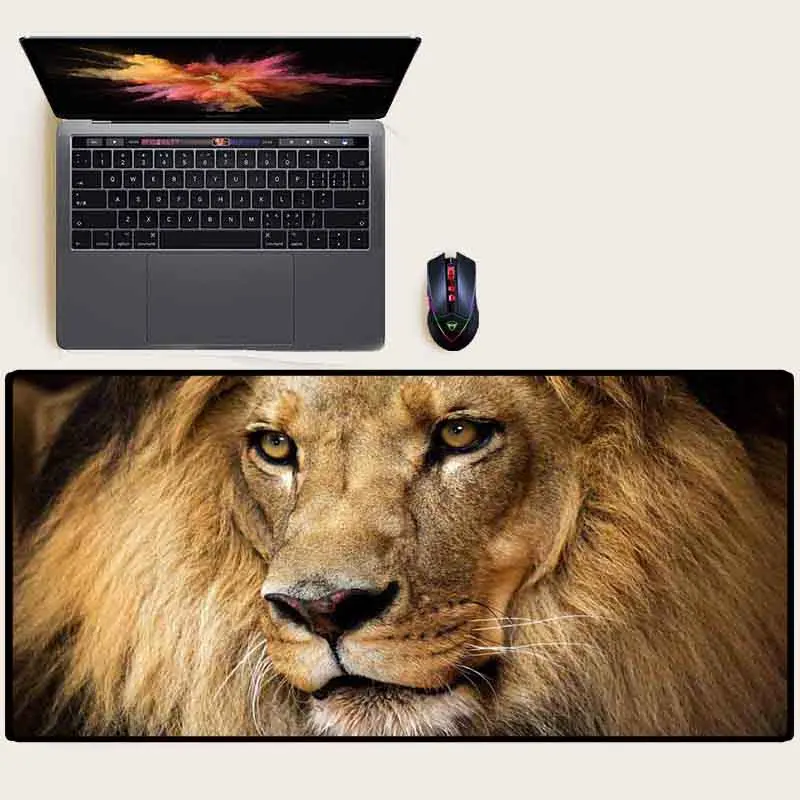 XGZ лев лицо 90X40 большая мышь животное компьютер Противоскользящий клей Muse Pad
