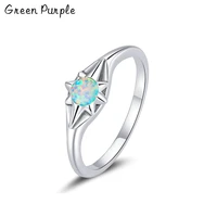 green purple opal star ring real 925 sterling silver minimalism anelli punk aneis boho anillos rings for women jewelry j 987