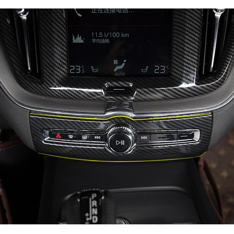 

Накладка на панель из углеродного волокна для регулировки звука для Volvo XC60 2018, аксессуары для салона автомобиля