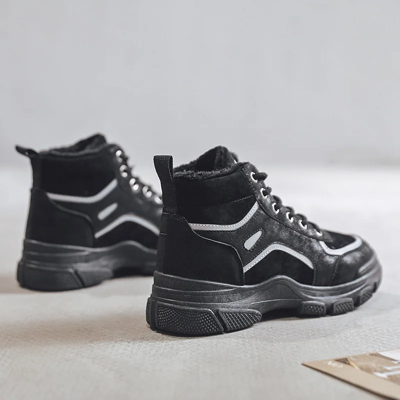 

Female Martin Boots 2019 Winter New Leather Women Shoes Suede Women Booties Plus Velvet Warm Women Ankle Boots Snow Boots KT02