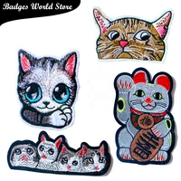 1pcs cute small animal cartoon 3d cat patch for clothing sticker for children boy girl diy patches t shirt heat transfer badges
